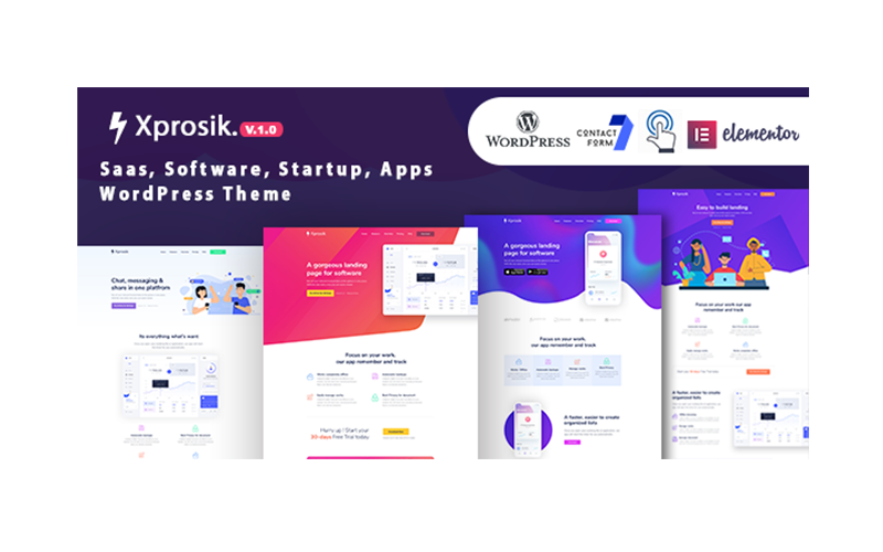 Xprosik - Saas Software App Startup Landing WordPress Elementor Theme