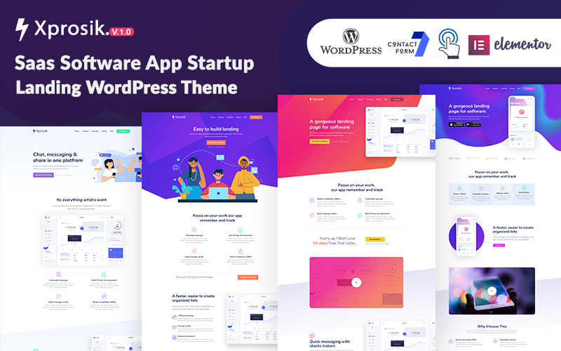 Xprosik - Saas Software App Start Landung WordPress Elementor Theme