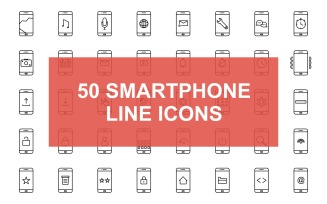 Smartphone Line Black Set Icon