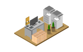 Isometric Office - Vector Image