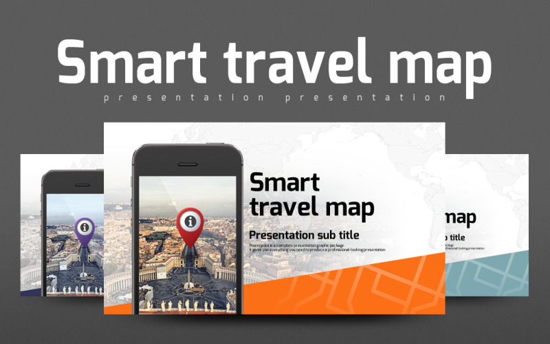 Smart Travel Map PowerPoint template PowerPoint Template