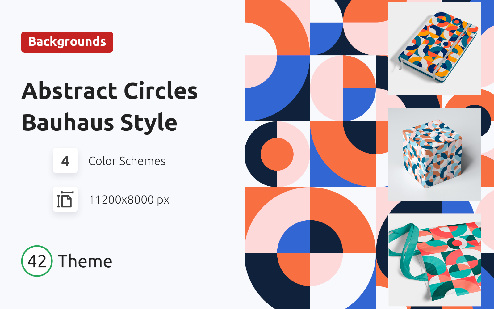 Abstract Circles Bauhaus Style Background