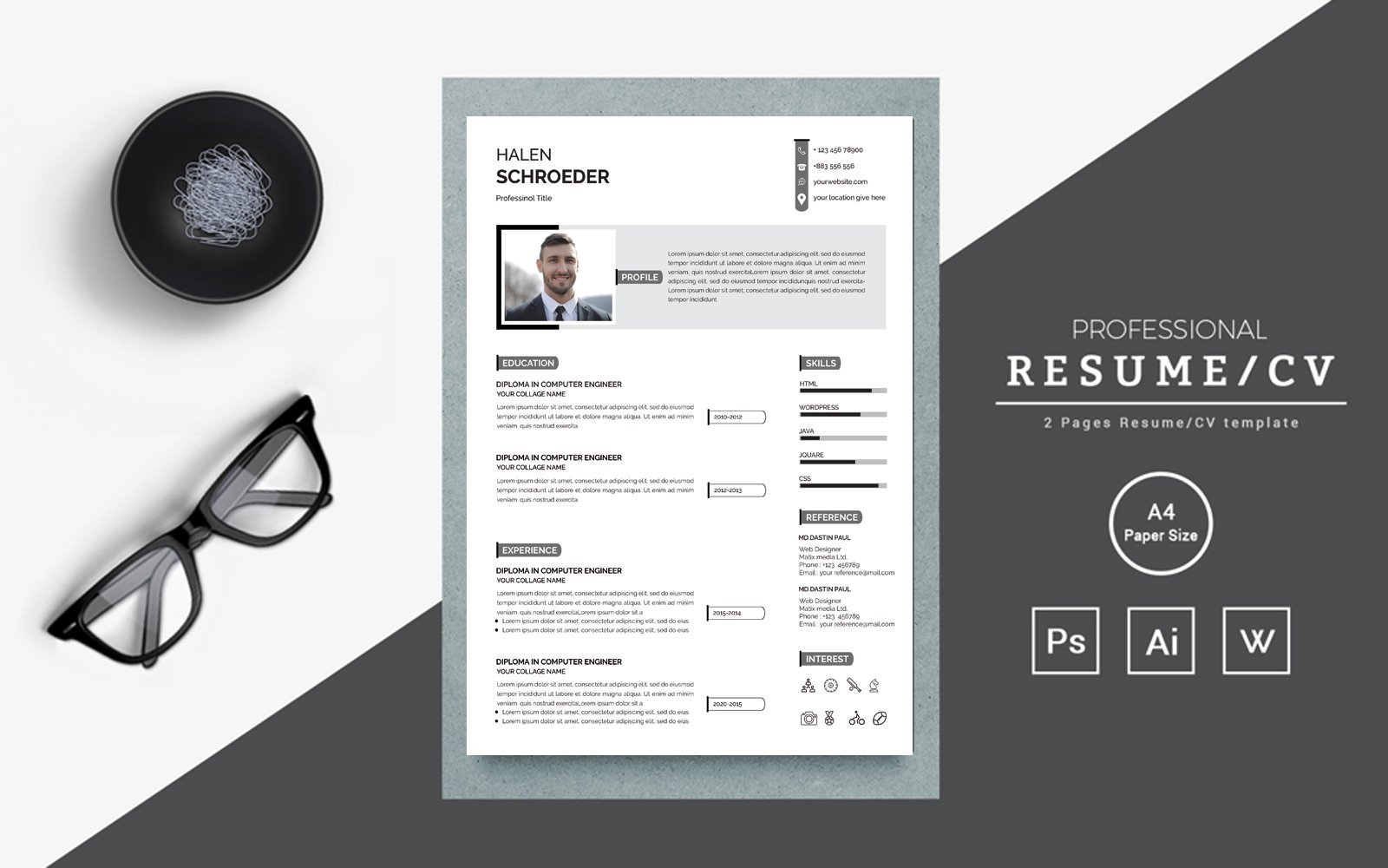 Kit Graphique #107925 Resume Cover Divers Modles Web - Logo template Preview