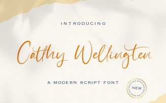 Catthy Wellingten - Modern Cursive Font