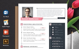 Creative & Modern Editable Apple Pages Ms Word Cv Resume Template