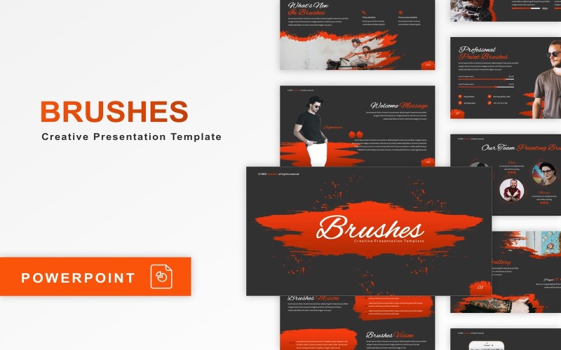 Brushes - Multipurpose PowerPoint template PowerPoint Template