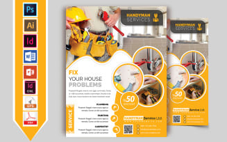 Handyman & Plumber Service Flyer Vol-02 - Corporate Identity Template