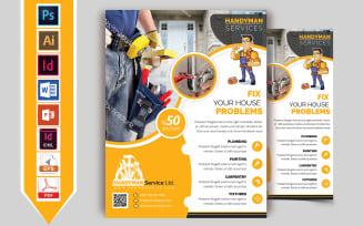 Handyman & Plumber Service Flyer Vol-03 - Corporate Identity Template