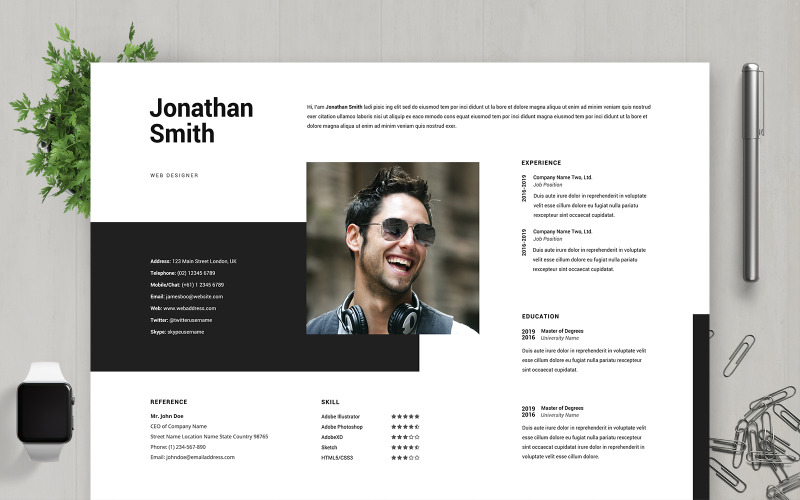 Jonathan Smith | Web Designer Resume Template