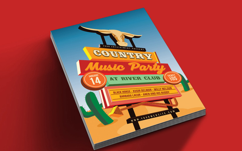 Country Music Event Street Sign - Corporate Identity Template