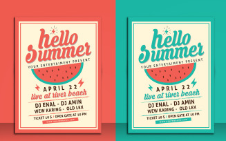 Hello Summer Party Flyer - Corporate Identity Template