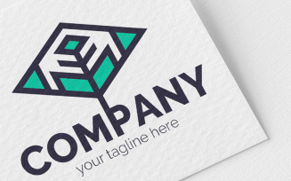 Rhombus Sprout Logo Template