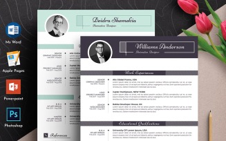 Professional & Clean Cv Resume Template Design Word Apple Pages