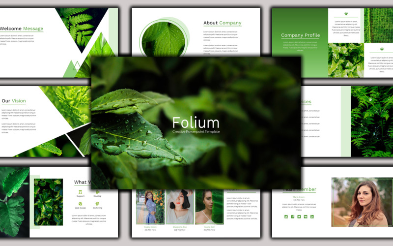 Folium - Creative Business PowerPoint template PowerPoint Template