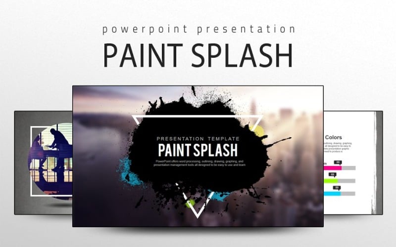 Paint Splash PPT PowerPoint template PowerPoint Template