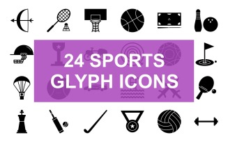 Sports Glyph Black Icon Set