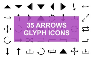 Arrows Glyph black Set Icon