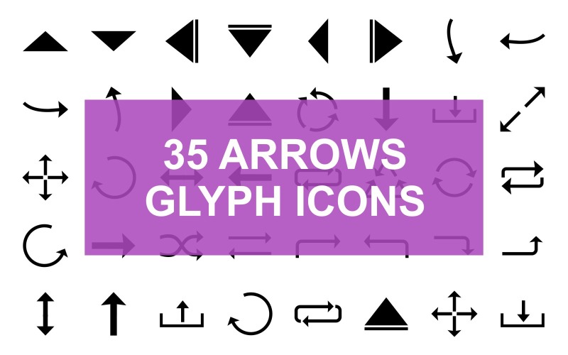 Arrows Glyph black Set Icon Icon Set