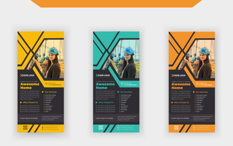 Industrial & Commercial Construction Rack Card Or Dl Flyer Corporate Identity