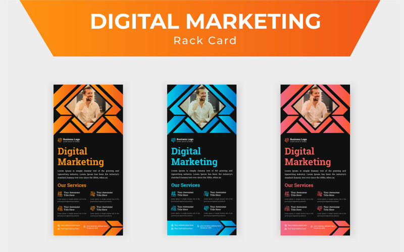 Marketing Consultant Agency promotional services Rack Card Or Dl Flyer Corporate Identity