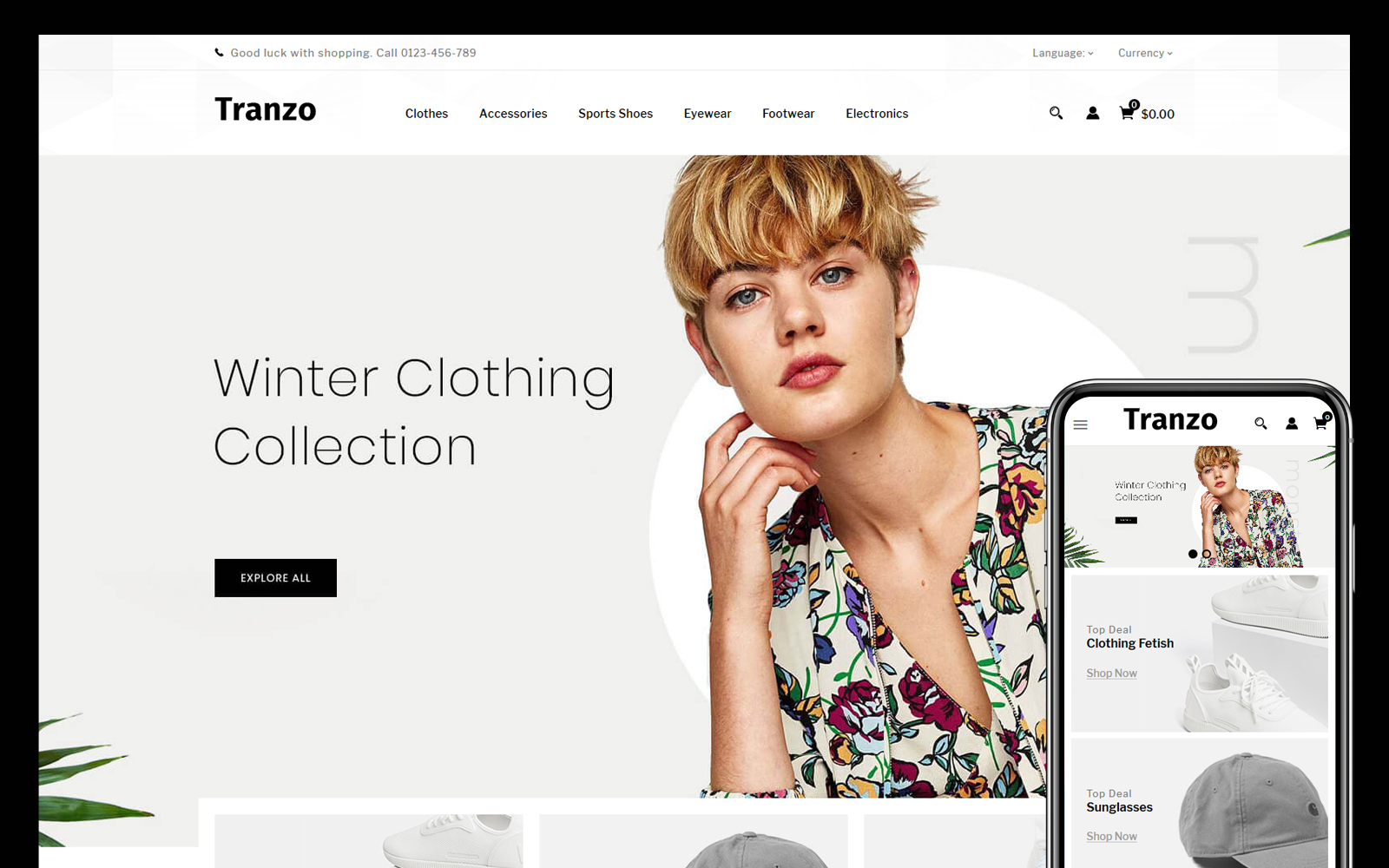 Tema PrestaShop Responsive #108852 "Tranzo Fashion Accessories Store"