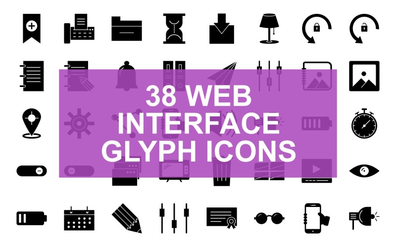 Web Interface Glyph Black Set Icon Icon Set