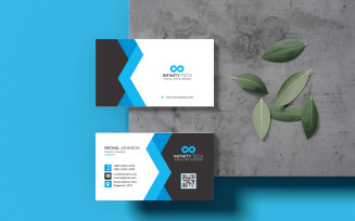 Modern Professional Business Card with Blue Details