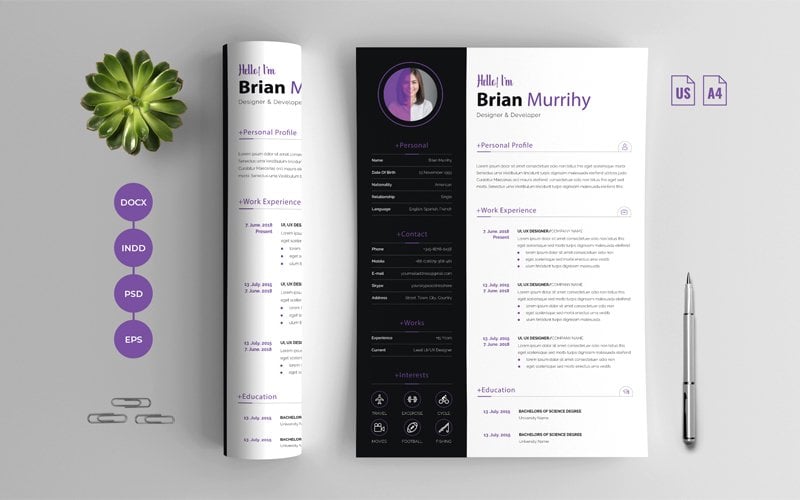 Kit Graphique #109191 Rsum Cv Divers Modles Web - Logo template Preview