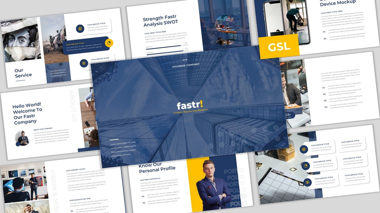 Fastr - Creative Company Business Google Slides Template #109249