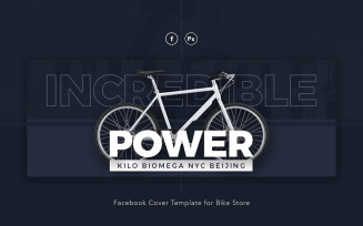 Power - Bike Store Facebook Cover PSD Template for Social Media