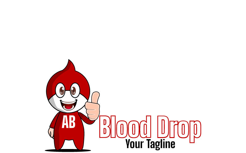 Blood Drop Mascot Logo Template