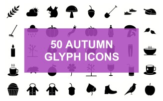 Autumn Glyph Black Set Icon