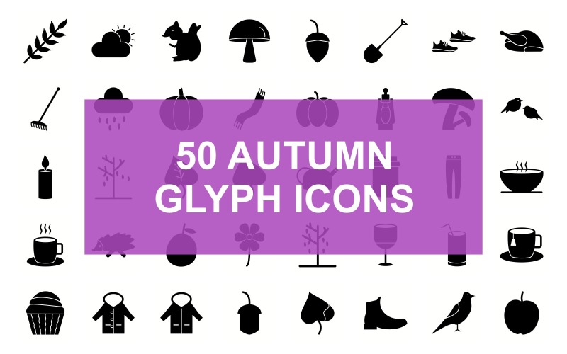 Autumn Glyph Black Set Icon Icon Set