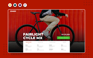 Daily.V5 Bike Product Detail Website Landing UI Elements