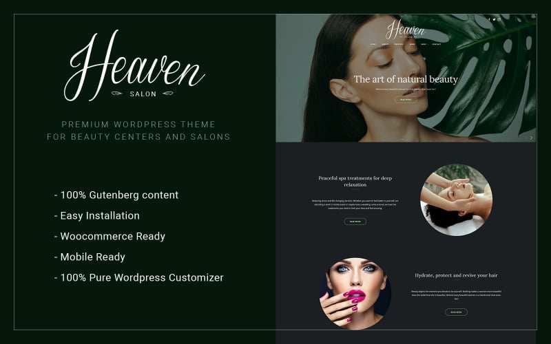 Heaven Salon - Beauty Center WordPress Theme