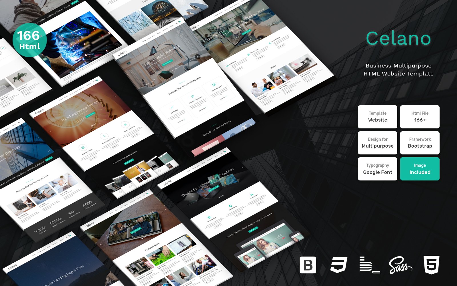 Responsive Celano - Business Multipurpose Clean Bootstrap Web Sitesi #109407