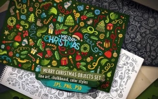❄ Christmas Objects & Elements Set - Vector Image