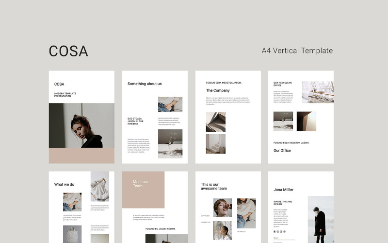 COSA - A4 Vertical PowerPoint template PowerPoint Template