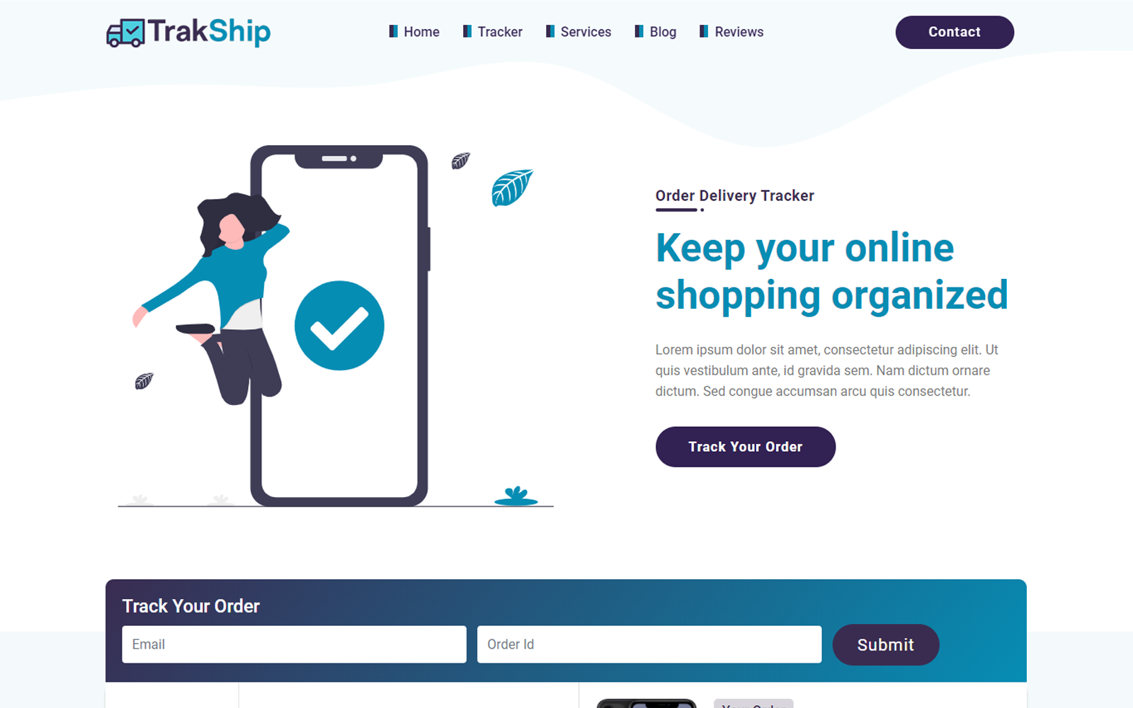 Plantilla Para Página De Aterrizaje "TrakShip | Delivery Tracking" #109602
