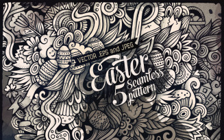 Easter Graphics Doodles Seamless Pattern