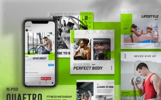 Quaetro - Fitness Instagram Post Template for Social Media