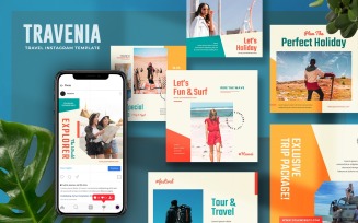 Travenia - Travel Instagram Post Template for Social Media