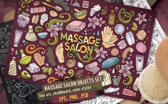 Massage Objects & Elements Set - Vector Image