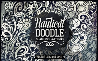 Nautical Graphics Doodles Seamless Pattern