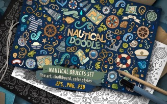 ✮ Nautical Objects & Symbols Set - Vector Image