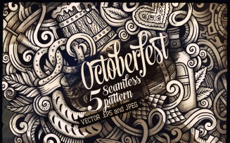 Oktoberfest Graphics Doodles Seamless Pattern