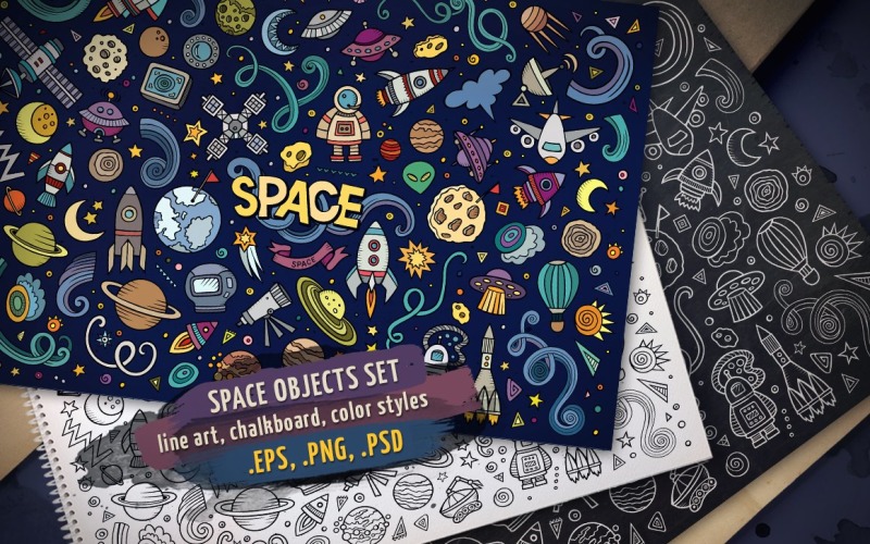 Space Objects & Elements Set - Vector Image Vector Graphic