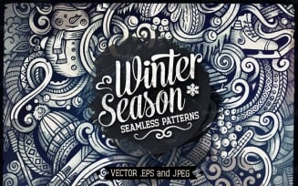 Winter Graphics Doodles Seamless Pattern