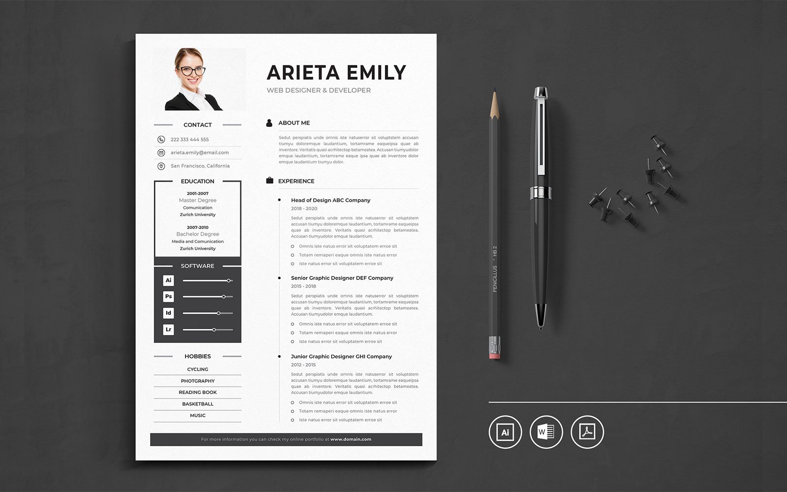 Kit Graphique #109986 Resume Cv Divers Modles Web - Logo template Preview