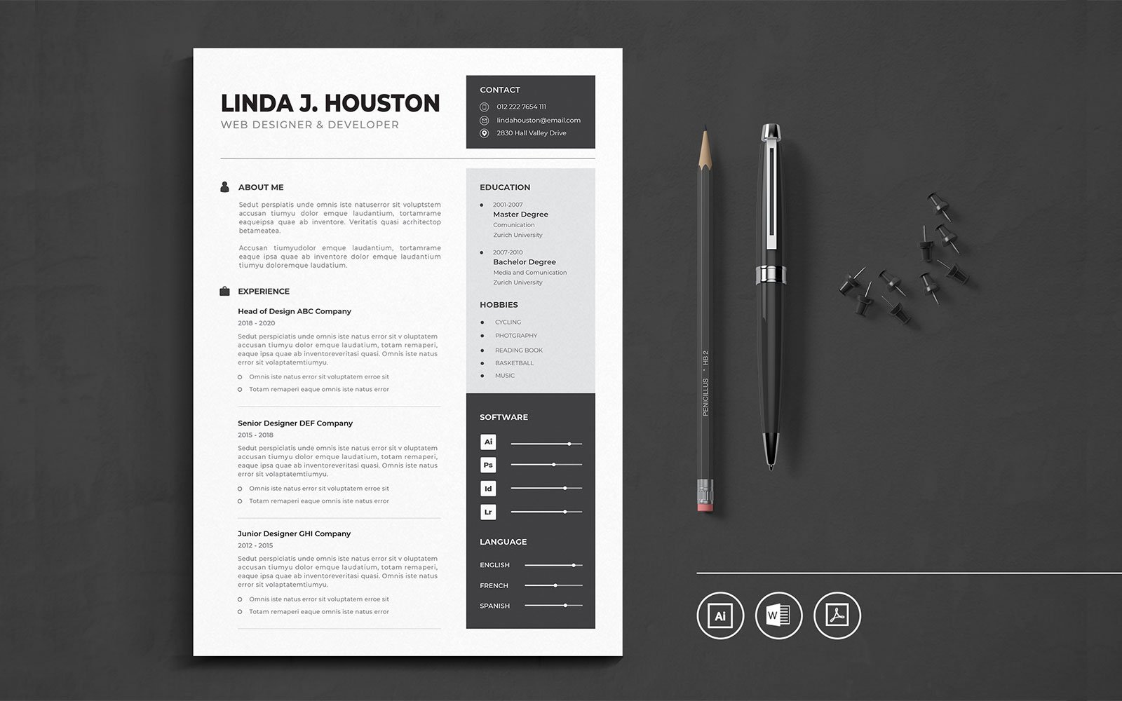 Kit Graphique #109988 Resume Cv Divers Modles Web - Logo template Preview